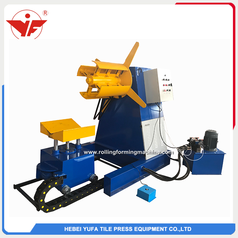 5T hydraulic decoiler uncoiler with car for narrow strips