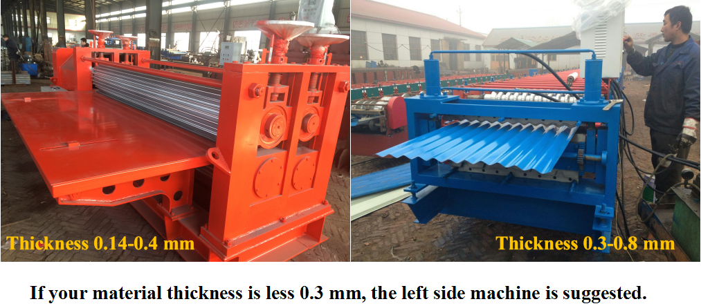Big barrel thin galvanized corrugated roll forming machine
